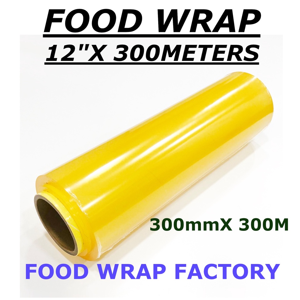 Plastic Food Wrap (12" x 300 meters) Food Grade Cling Wrap Food