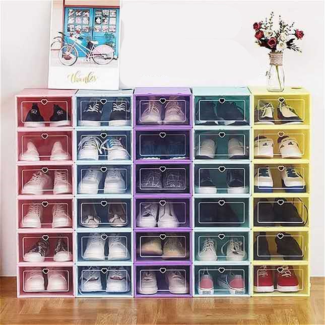 Clamshell colorful shoe box shoe storage boxes can be combined and stacked at will Shopee Philippines