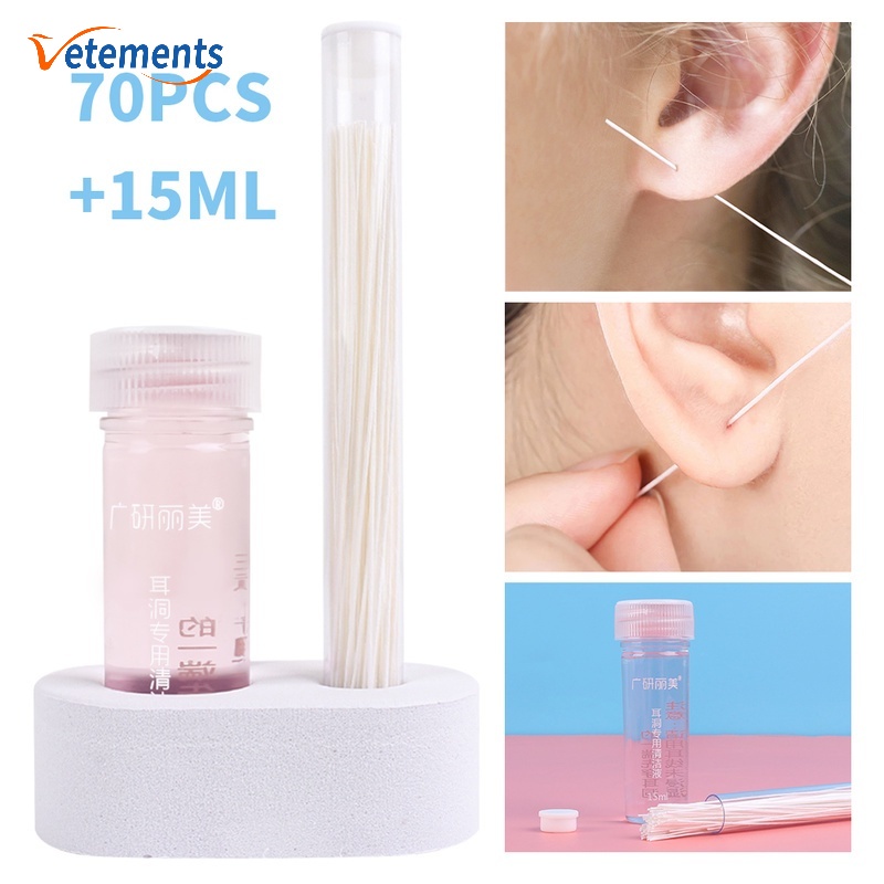 1Set Disposable Ear Piercing Cleaner/ 70Pcs Descaling Flavour ...