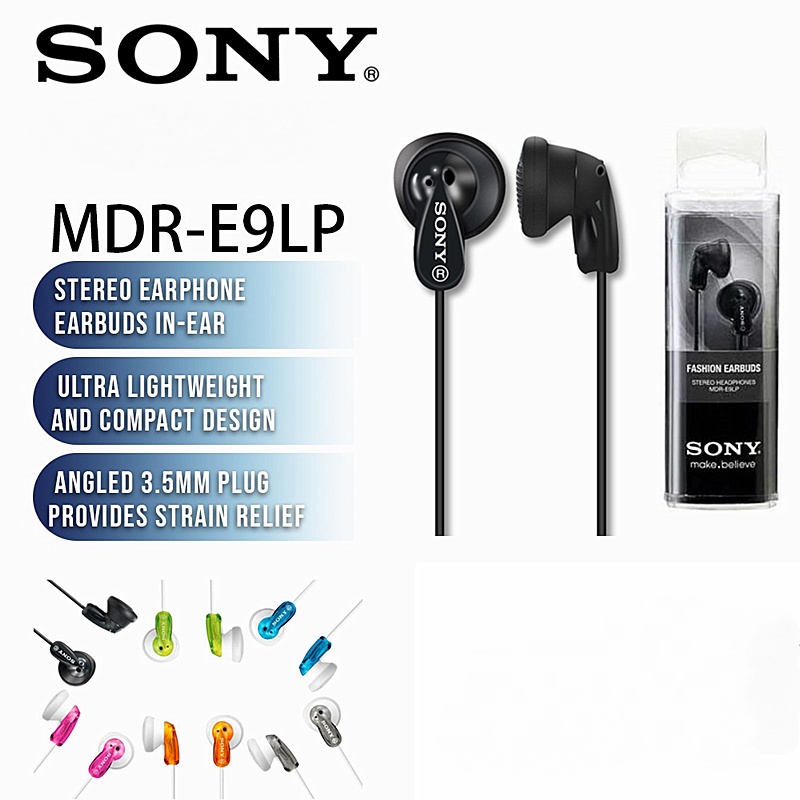 SONY MDR-E9LP 3.5mm In-Ear Wired Earphone Premium Sound Stereo Music  Headset | Shopee Philippines