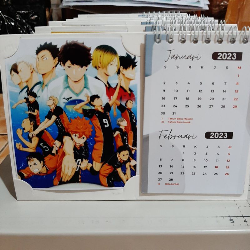 Sitting Calendar 2025 Anime, jujutsu kaisen, one piece, bokuno hero, tokyo revengers, Haikyuu
