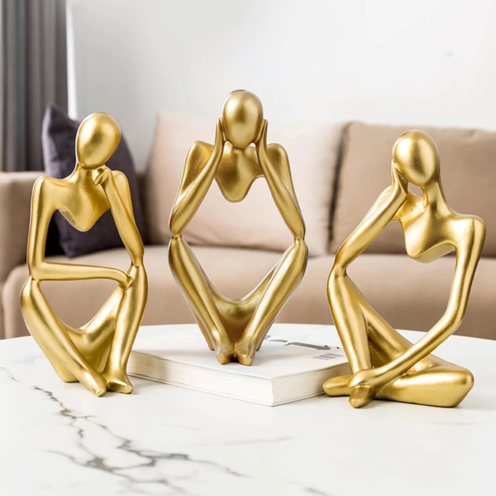 Sculpture Thinker Statue Resin Sculpture Miniature Figurines Thinker ...