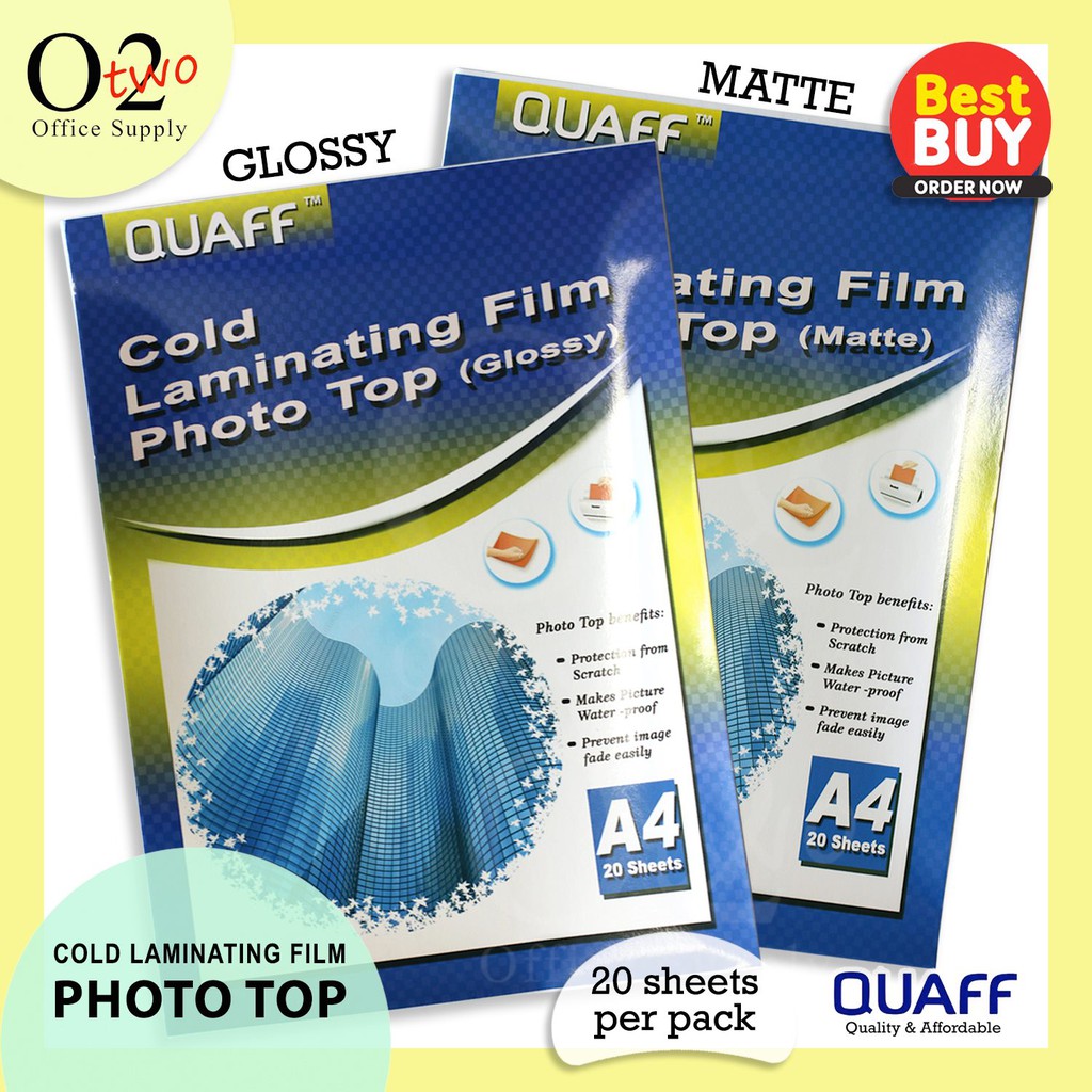 QUAFF Photo Top A4 (Cold Laminating Film) Glossy/Matte Shopee Philippines