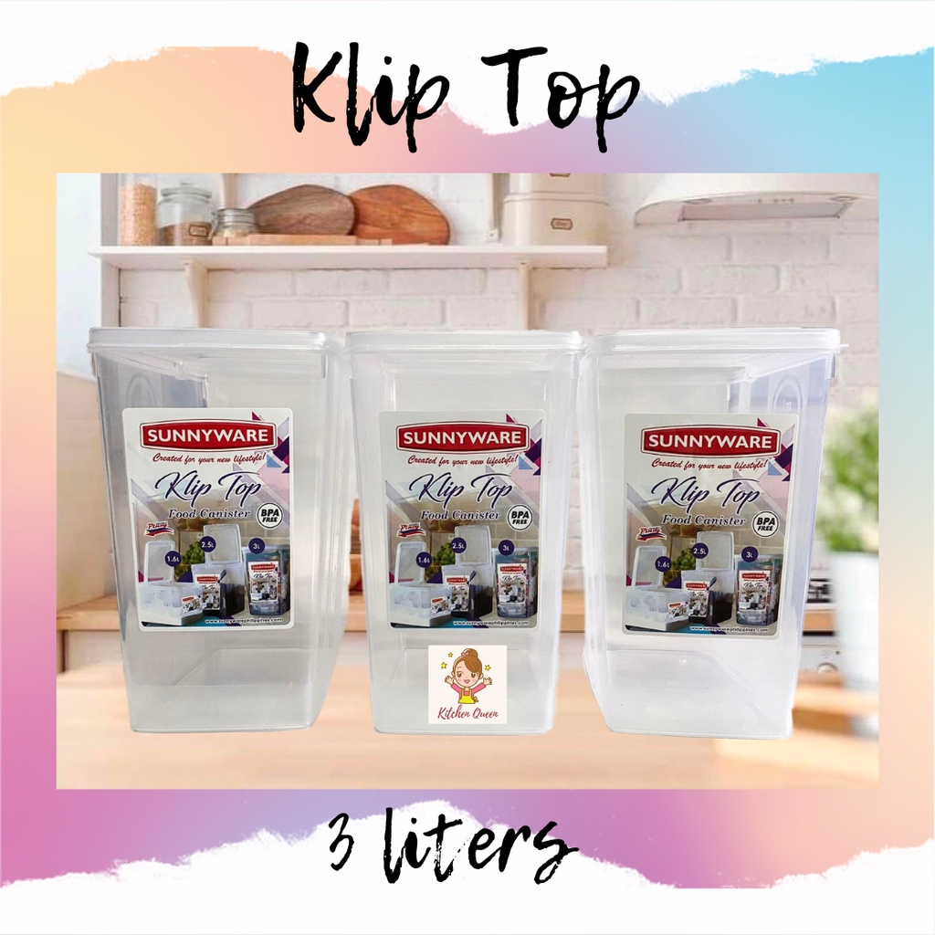 SUNNYWARE KLIP TOP CANISTER 3LITERS (SET OF 5pcs) | Shopee Philippines