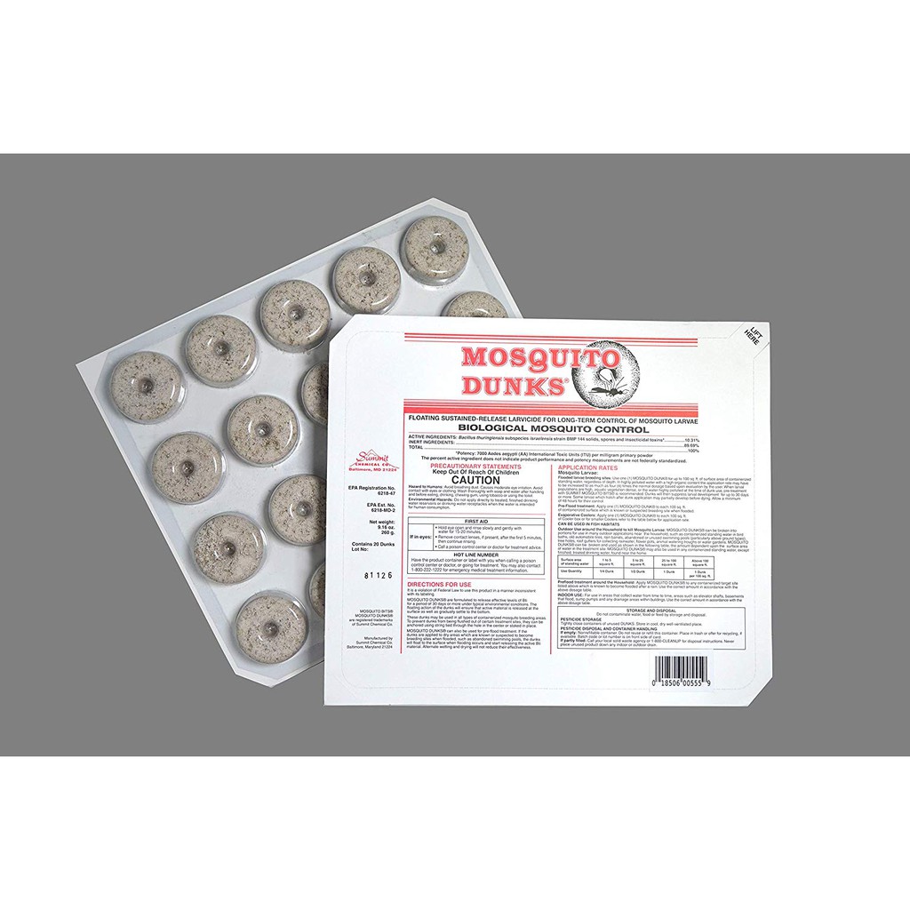 Dengue malaria prevention Summit 20 Count Mosquito Dunk Mosquito Control