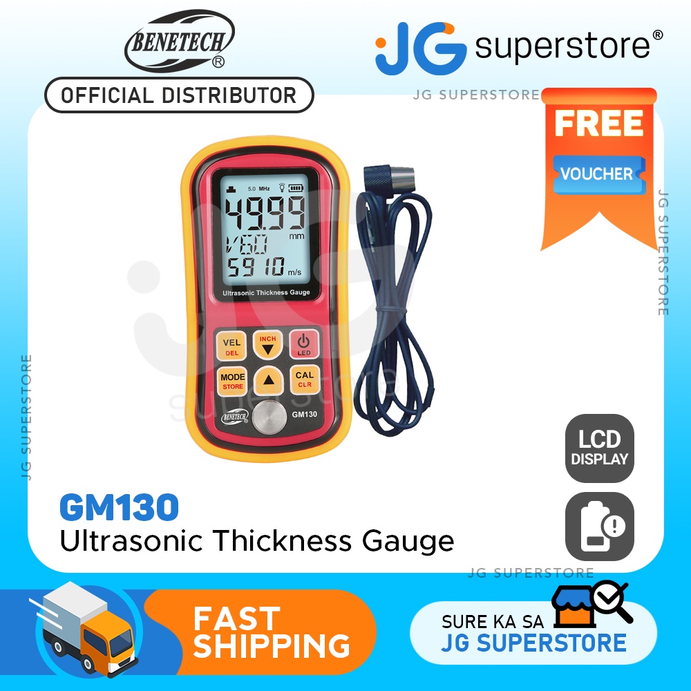 GM130 Ultrasonic Thickness Meter Gauge Digital LCD Display 1.0