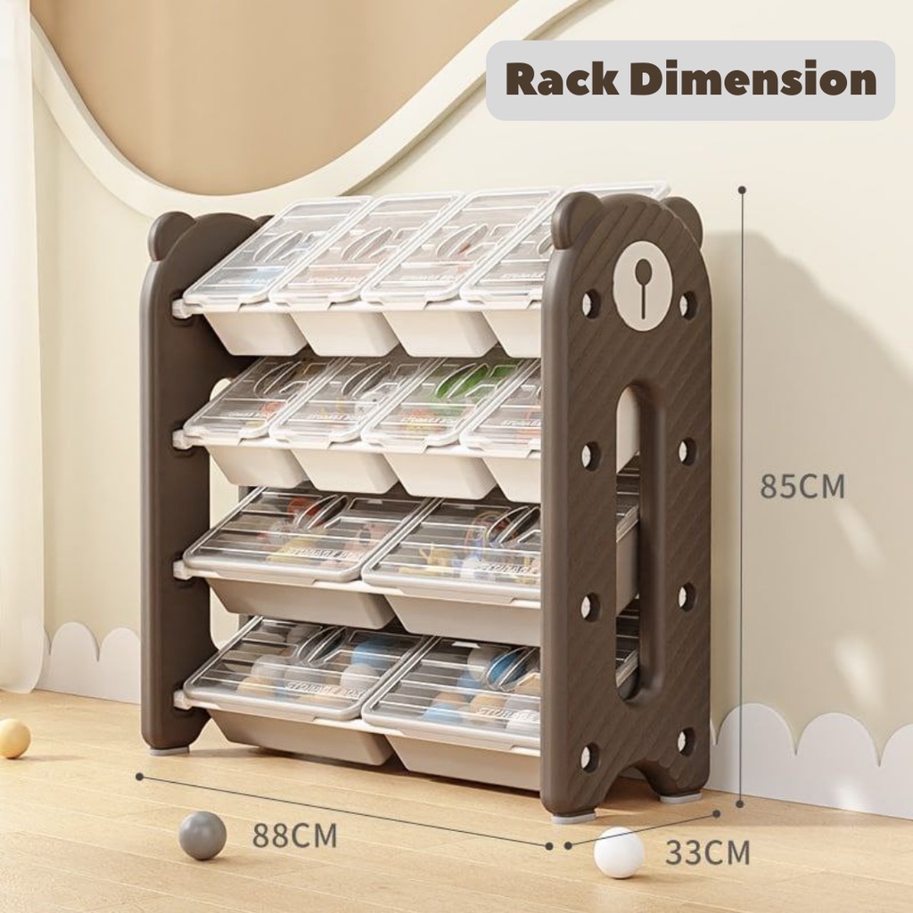 BYJ Animal Toy Storage Rack with Cover Duck and Bear Design Minimalist ...