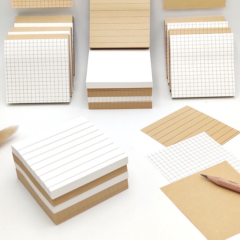 [80sheets] Stiky craft note Paper Kraft Post-It Sticky Notes | Shopee ...