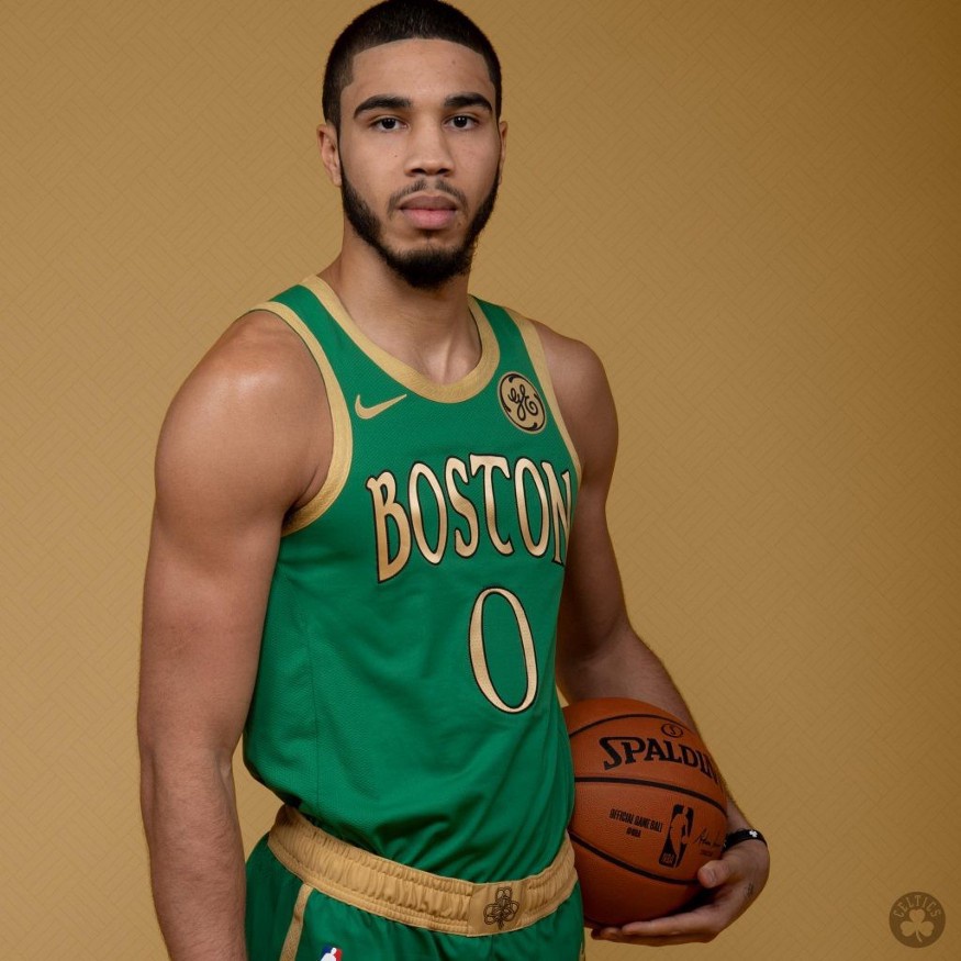 JAYSON TATUM No. 0 Patch - Boston Basketball Jersey Number Green