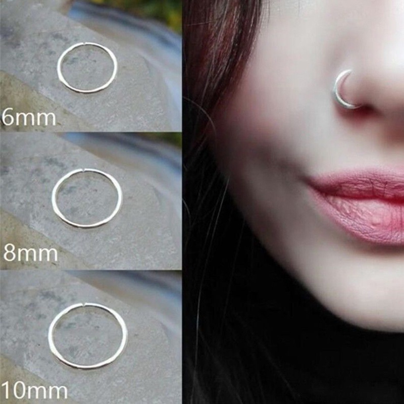 2pcs 0.8mm Thickness Fake Nose Ring Septum Helix Nostril Piercing Labret Lip Fake Piercing Titanium Cartilage Fake Earrings Hoop Shopee Philippines