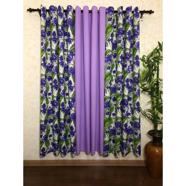 Sacred Lotus Creme Canvas Curtain
