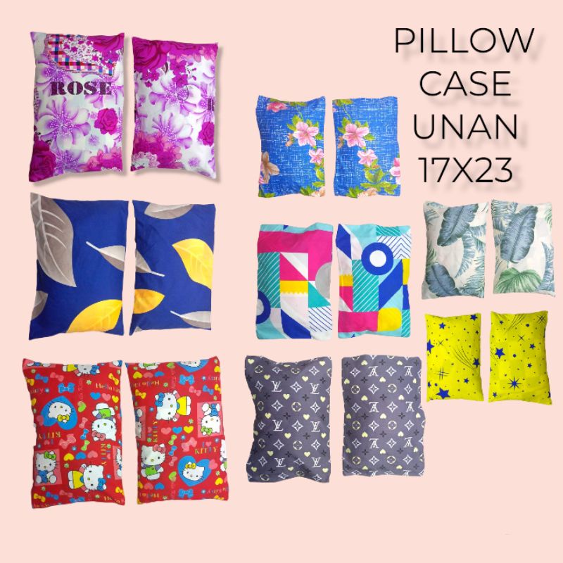 pillow case with zipper 17x23 inches poly cotton unan sold per piece  updated prints and design