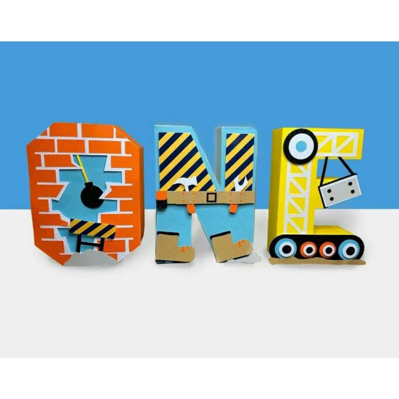 Construction Theme letter standee 6 inches painted price is per letters