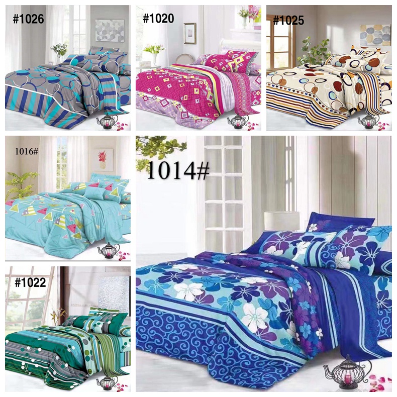 3 In 1 Bed Sheet Cotton Full Garterized Fitted Bedsheet With 2 Pcs