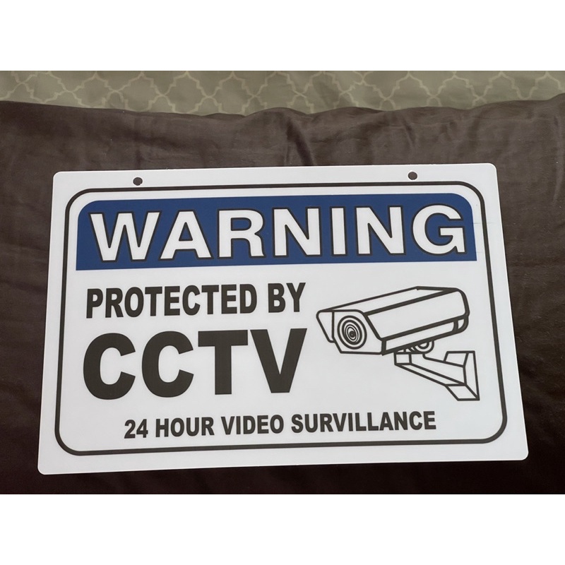 warning protected by cctv Made: PVC Plastic (like ATM and ID) 7.8x11 ...