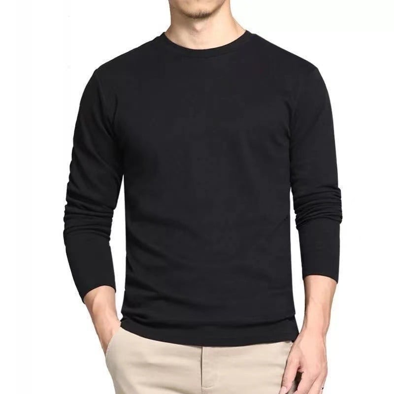 Active Black long sleeve t shirt quick dry sports plain color