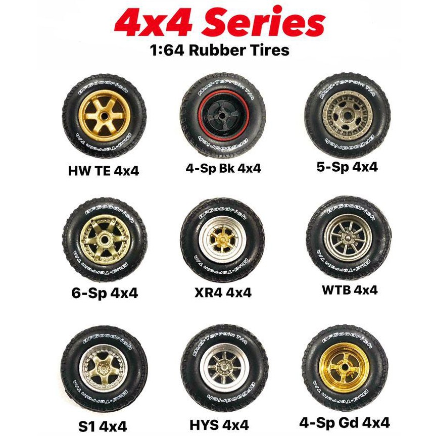 1:64 Off Road 4x4 Rubber Tyre Series with Long Axle for custom Hot ...