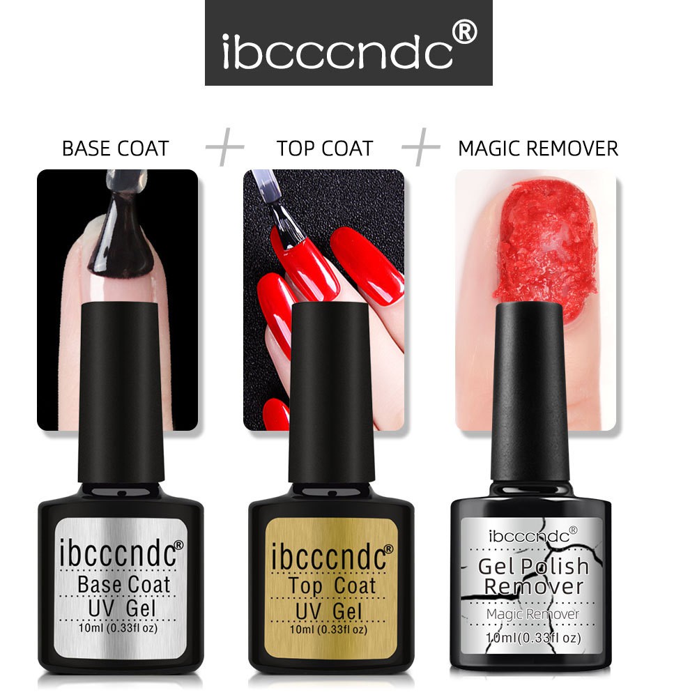 Ibcccndc UV Top Coat Base Gel Nail Polish Primer Art Lacquer SoakOff