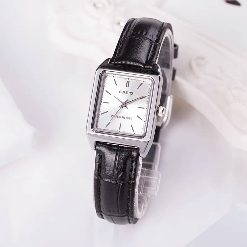 「Glord」CASI0 Watch Women's Watch Square Watch Leather Strap | Shopee ...