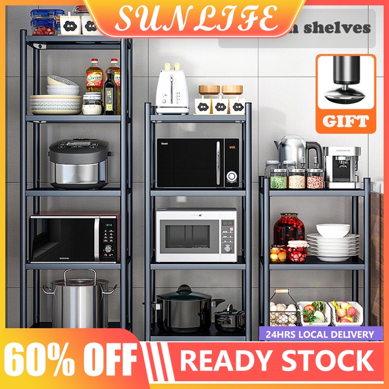 SUNLIFE 3/4/5 Tiers Kitchen Rack Steel Metal Organizer Rack Storage ...