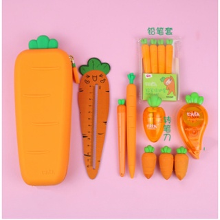 Sharkbang Creative Carrot Series Silicone Soft Pencil Case Penholder O