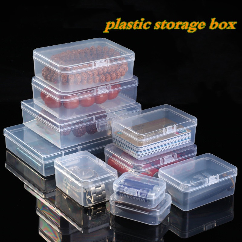 Durable Rectangle Transparent Plastic Box Jewelry Storage Case