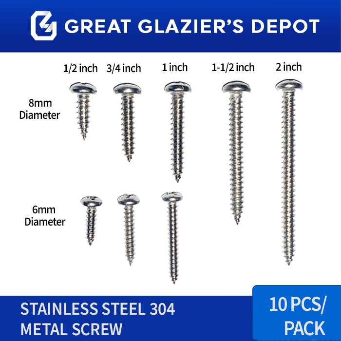 304 Stainless Screw Metal Screw Pan head or round head 6 8 304 Grade