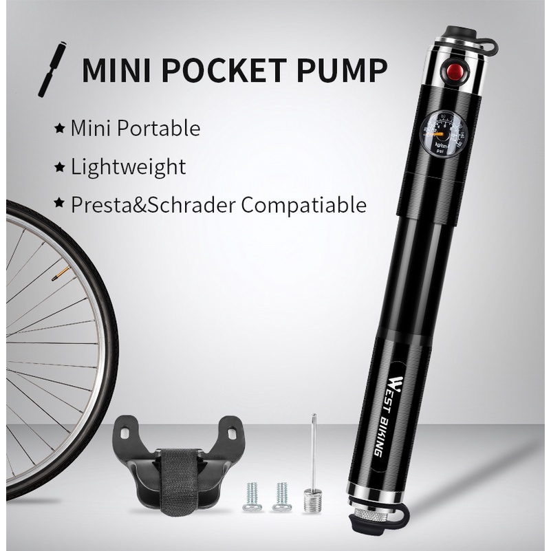 Hand bike pump with gauge online