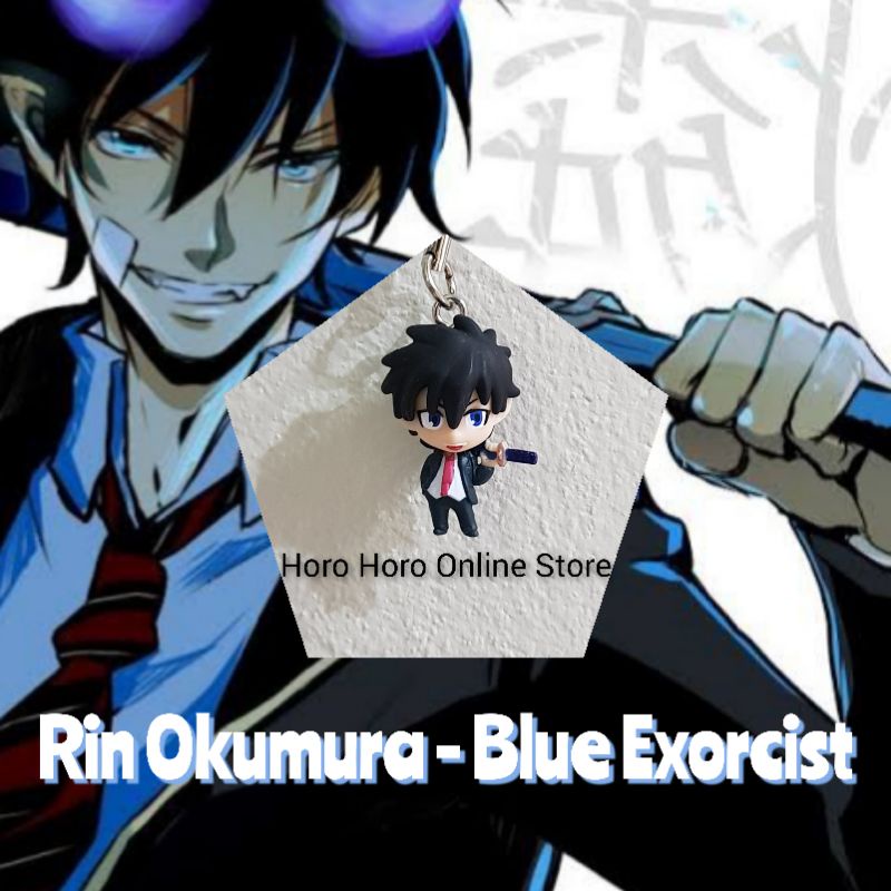 Gashapon Blue Exocist Keychain Okumura Rin Exorcist Demon Slayer-Ao no ...