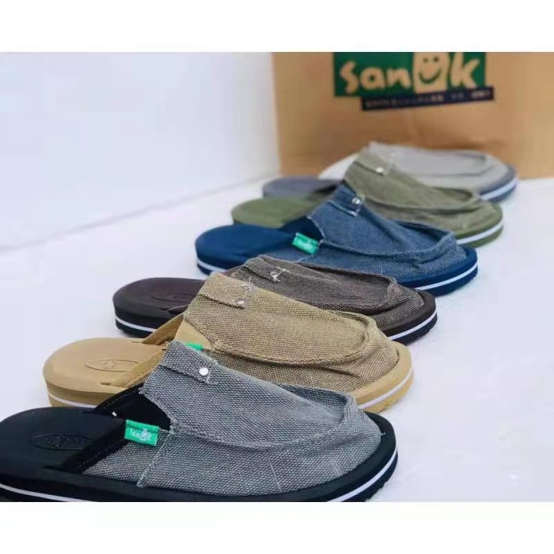 Sanuk fashion half shoes slip on for men with paperbag