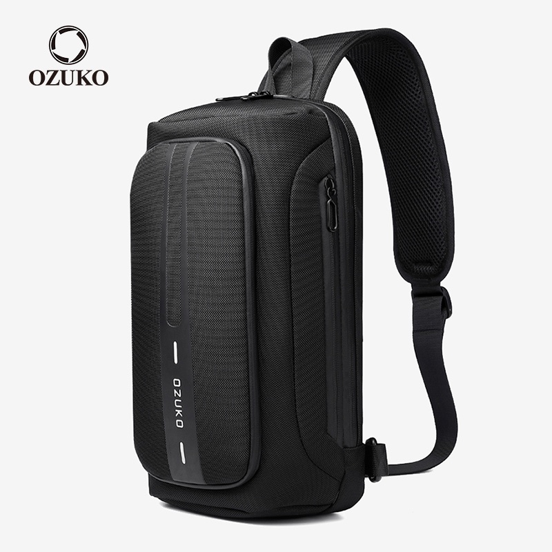 OZUKO Anti-theft Men Sling Bag Waterproof USB Charging Shoulder ...