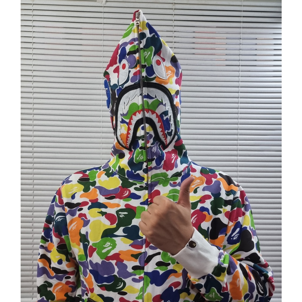 Multi camo shark outlet hoodie