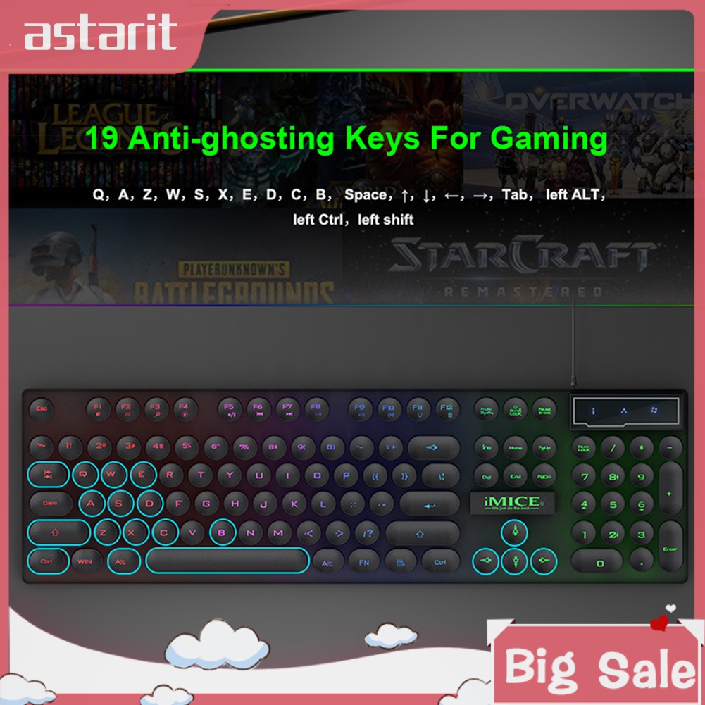 iMICE AN-800 104 Keys RGB Mechanical 19-Key Rollover Wired Gaming