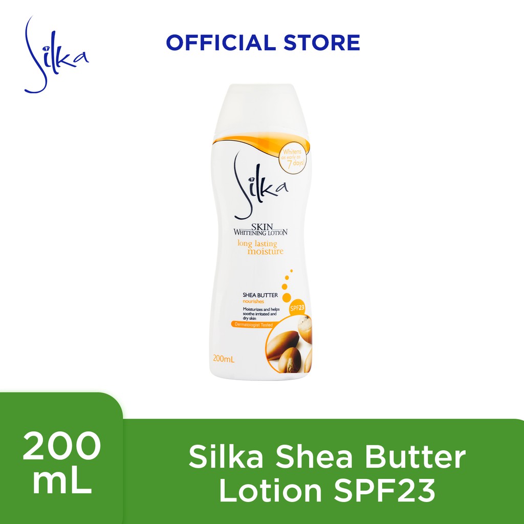 Silka Whitening Lotion Long Lasting Shea Butter 200ml Shopee