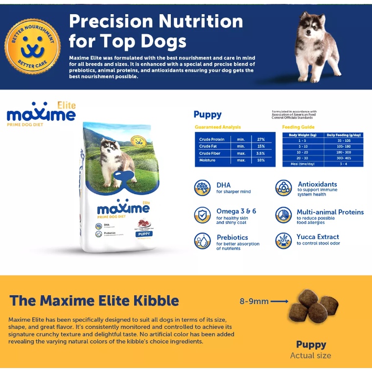 Maxime Elite Dry Dog Food Puppy (Beef, Lamb, Chicken Liver & Milk) 1