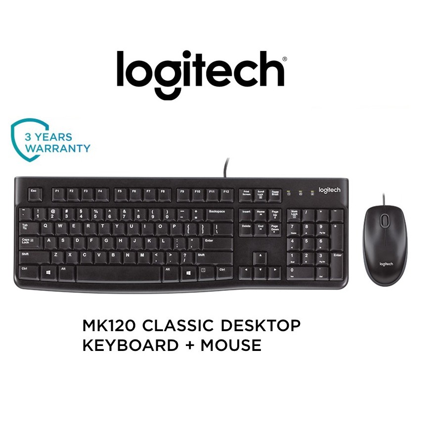 Logitech MK120 Classic Desktop Keyboard + Mouse Combo | Shopee Philippines