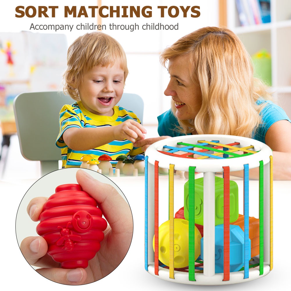 Montessori Learning Toy Innybin Box Soft Shape Blocks Sorting Game for Baby Educational Toys
