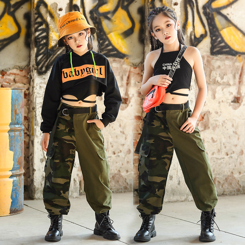 Kids Girls Hip Hop Clothes Streetwear Korean Jazz Dance Outfit