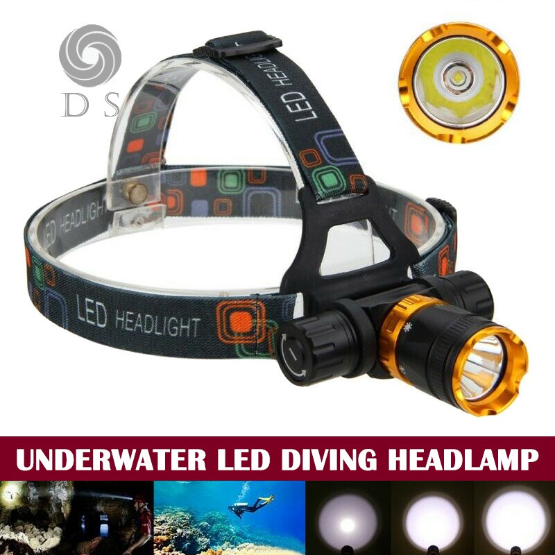 Underwater LED Diving Headlamp Scuba Waterproof Switch