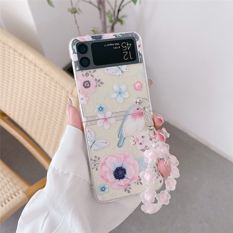 Cute Colorful Summer Fresh Print Clear Casing Samsung Galaxy Z Flip 4 Z ...