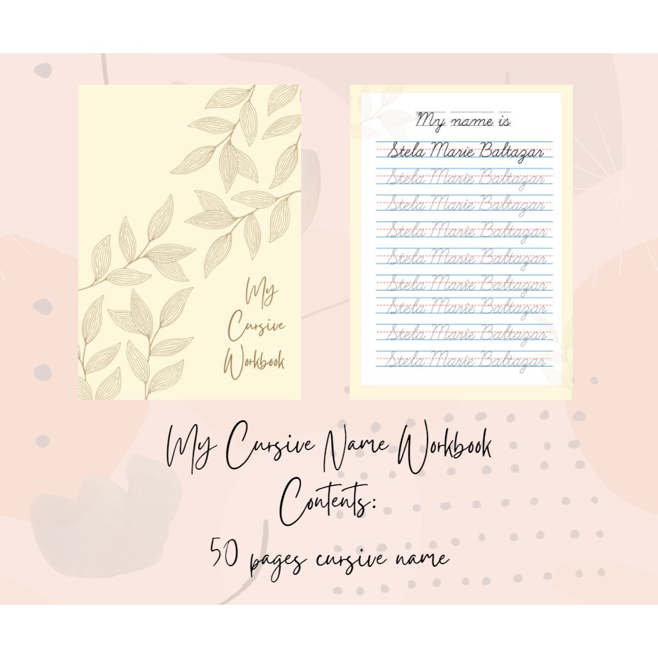 Cursive Name Workbook Personalized Module | Shopee Philippines