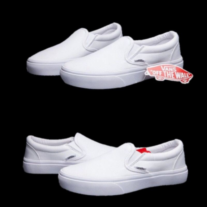 White slip on vans sales price