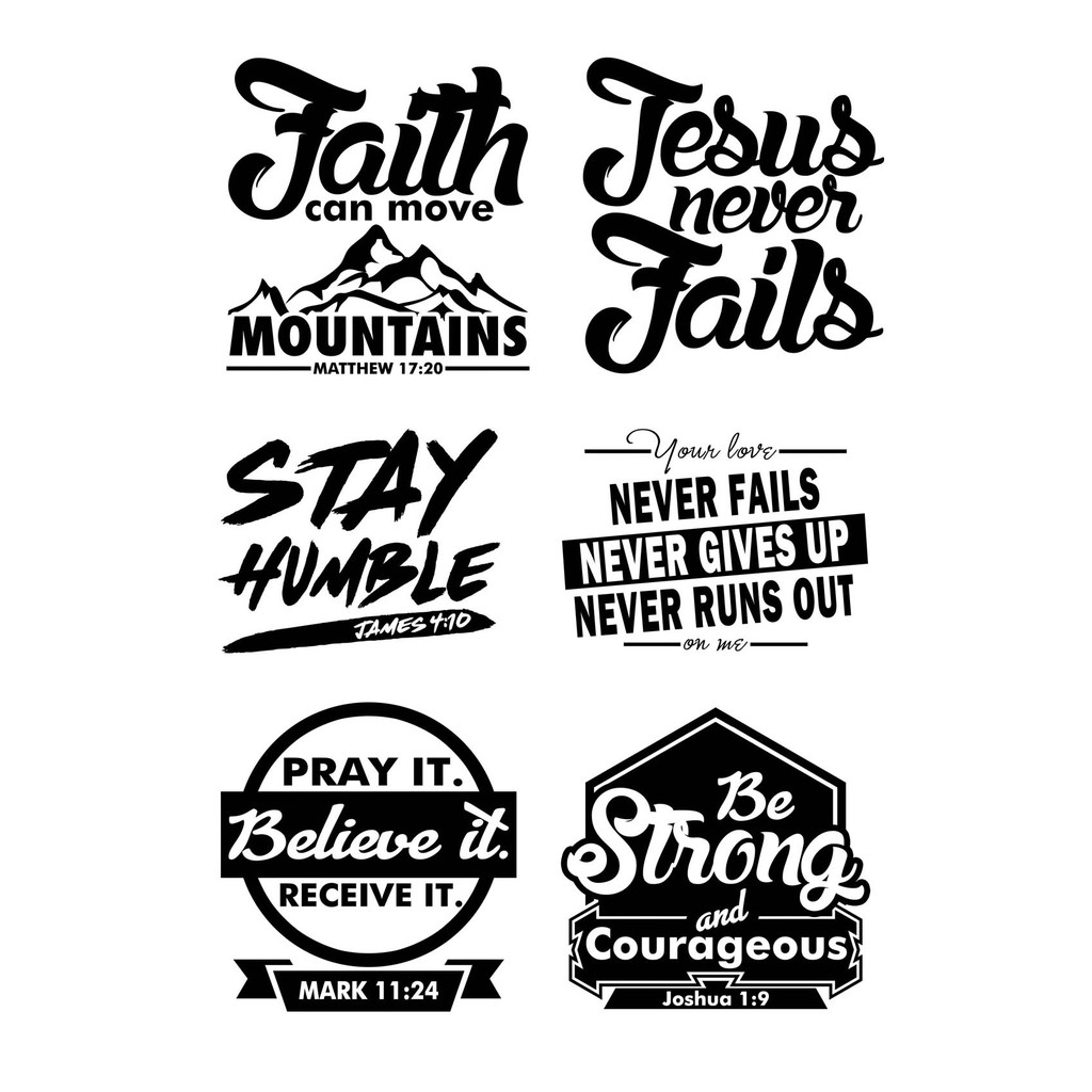 6pcs Bible Verse Transparent Vinyl Waterproof Stickers | Shopee Philippines