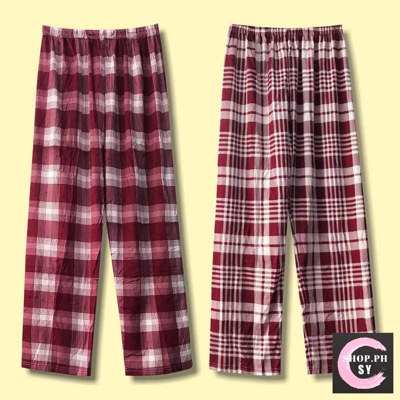 Adult Checkered Sleepwear Pajama Pants Cotton Spandex Plaid