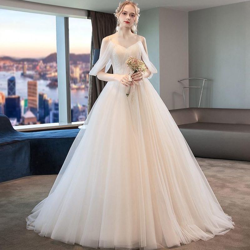 civil wedding dress white long gown formal dresses wedding old rose ...