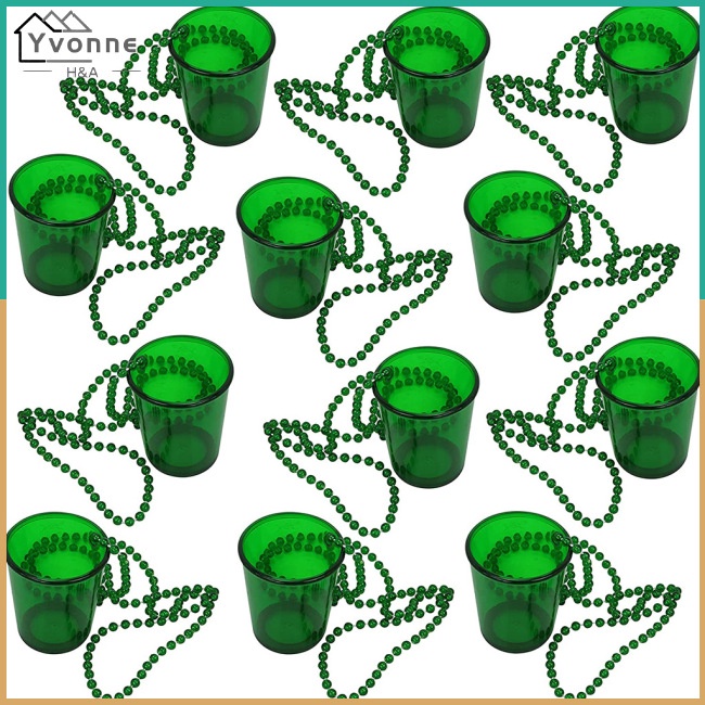 One 12 Pcs Bridal Shot Glass Chain Bead Necklace Small Wine Glass Bachelor Party Necklace Bridal 1371