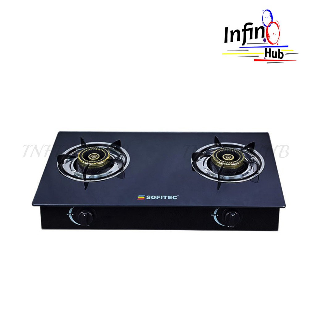 Sofitec SGS-0203 Full Tempered Glass Gas Stove Double Burner Gas Stove ...
