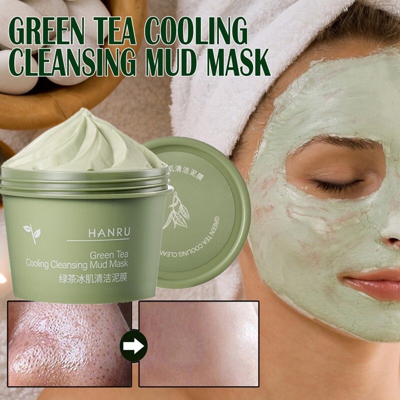 Green Tea Cooling Cleansing Mud Mask /Deep Cleansing Mask Shrink Pore