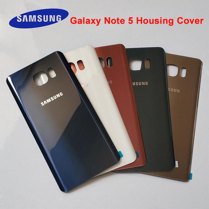 Samsung Galaxy Note5 Back Battery Cover 3D Glass Housing Cover For Samsung  note Door Rear Case Replacement logo