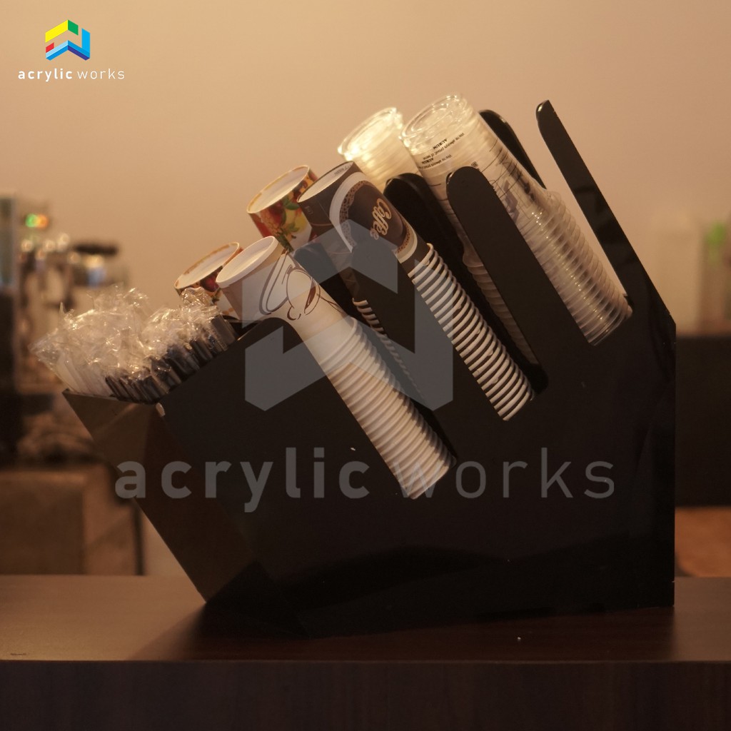 Paper Cup Organizer Rack/Plastic Cup Double Bar 8slot With Straw ...